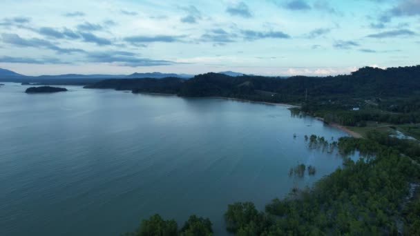 Telok Teluk Melano Coastline Serabang Beach Pointe Méridionale Partie Tanjung — Video