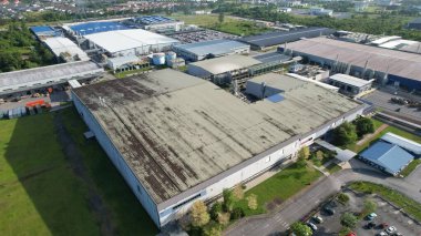 Kuching, Sarawak Malaysia - 7 Nisan 2022: Tüm büyük elektronik, güneş ve yarı iletken santrallerinin bulunduğu Samajaya Işık Sanayi Bölgesi