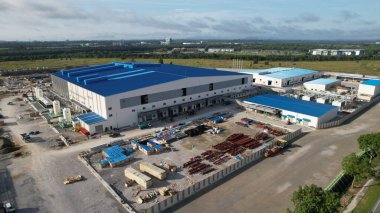 Kuching, Sarawak Malaysia - 7 Nisan 2022: Tüm büyük elektronik, güneş ve yarı iletken santrallerinin bulunduğu Samajaya Işık Sanayi Bölgesi