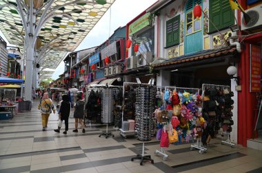 Kuching, Sarawak Malezya - 8 Nisan 2022: The Old Court House, India Street ve Carpenter Street