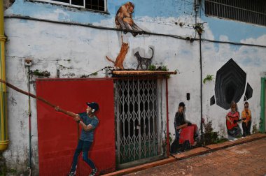Kuching, Sarawak Malezya - 8 Nisan 2022: The Old Court House, India Street ve Carpenter Street