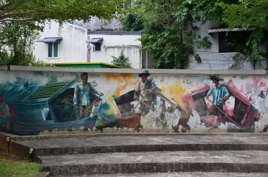 Kuching, Sarawak Malezya - 8 Nisan 2022: The Old Court House, India Street ve Carpenter Street
