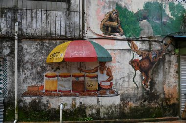 Kuching, Sarawak Malezya - 8 Nisan 2022: The Old Court House, India Street ve Carpenter Street