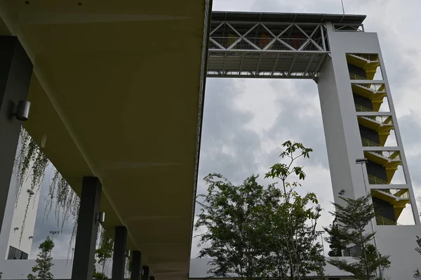 Batu Kawa Waterfront Riverside Park Landmark Sky Bridge Its Surrounding — Stock Photo, Image