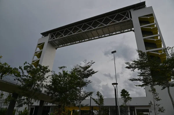 Batu Kawa Waterfront Riverside Park Landmark Sky Bridge Its Surrounding — Stock Photo, Image