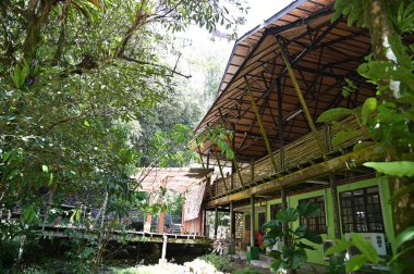 Kuching, Sarawak Malezya - 1 Mayıs 2022: Çeşitlendirilmiş Aborjin ve Yerlilerin Gösterisiyle Saray Kültür Köyü