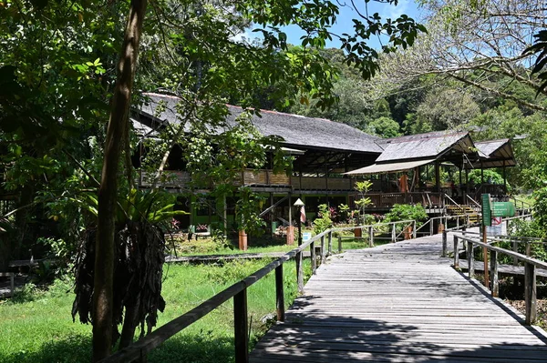 Kuching, Sarawak Malezya - 1 Mayıs 2022: Çeşitlendirilmiş Aborjin ve Yerlilerin Gösterisiyle Saray Kültür Köyü