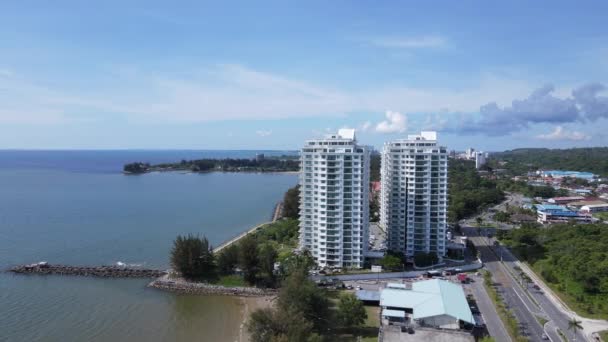 Landmark Tourist Attraction Areas Miri City Its Famous Beaches Rivers — Stock Video