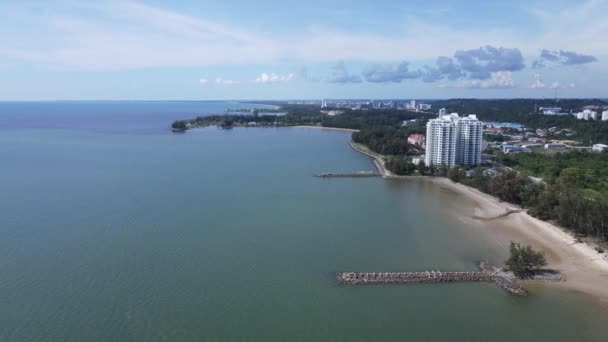 Bezienswaardigheden Toeristische Attracties Van Stad Miri Met Zijn Beroemde Stranden — Stockvideo