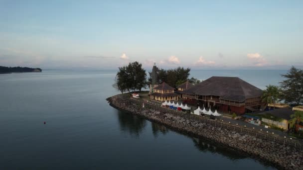 Landmark Tourist Attraction Areas Miri City Its Famous Beaches Rivers — Stok video