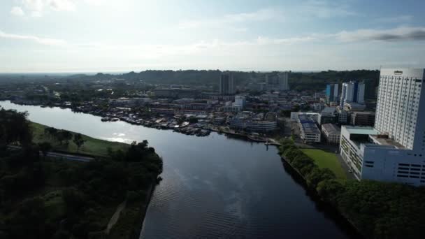 Landmark Tourist Attraction Areas Miri City Its Famous Beaches Rivers — Stockvideo