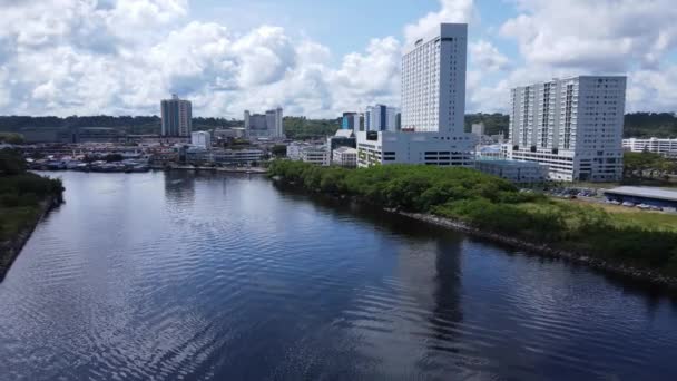 Landmark Tourist Attraction Areas Miri City Its Famous Beaches Rivers — Stock Video