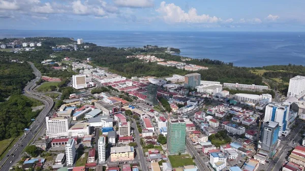 Landmärke Och Turistattraktionsområden Miri City Med Sina Berömda Stränder Floder — Stockfoto