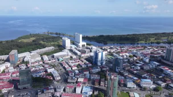 Landmark Tourist Attraction Areas Miri City Its Famous Beaches Rivers — Videoclip de stoc