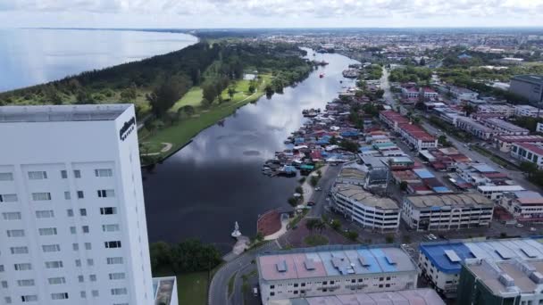 Landmark Tourist Attraction Areas Miri City Its Famous Beaches Rivers — Stock Video