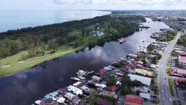 Landmark Tourist Attraction Areas Miri City Its Famous Beaches Rivers — Stock video