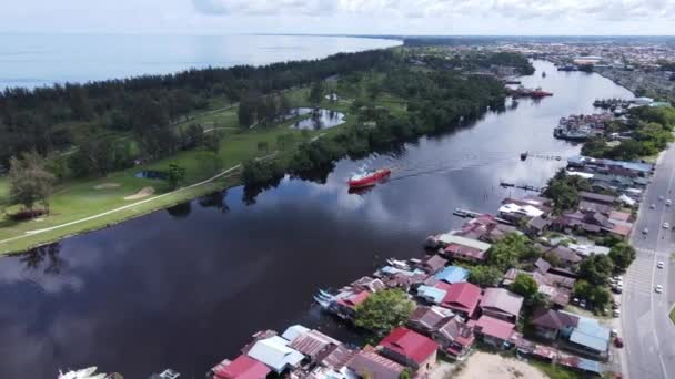 Landmark Tourist Attraction Areas Miri City Its Famous Beaches Rivers — Stockvideo