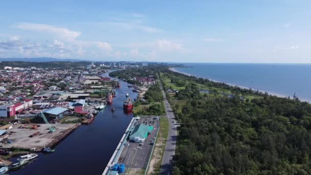 Landmark Tourist Attraction Areas Miri City Its Famous Beaches Rivers — Stock Video