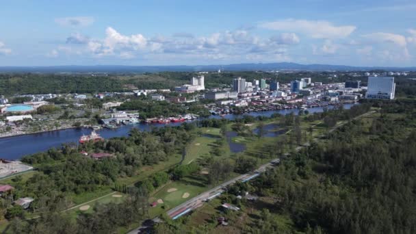 Landmark Tourist Attraction Areas Miri City Its Famous Beaches Rivers — ストック動画