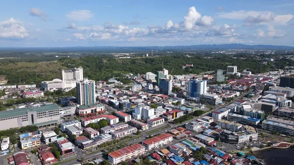 Landmärke Och Turistattraktionsområden Miri City Med Sina Berömda Stränder Floder — Stockfoto