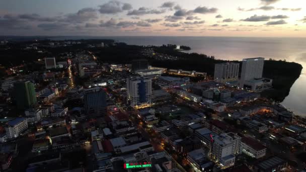 Landmark Tourist Attraction Areas Miri City Its Famous Beaches Rivers — Stok video