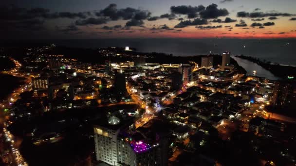 Miri Şehri Nin Ünlü Plajları Nehirleri Şehirleri Manzaralı Çevresiyle Landmark — Stok video