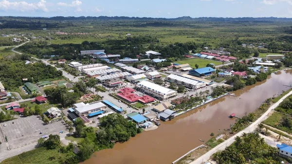 Landmärke Och Turistattraktionsområden Miri City Med Sina Berömda Stränder Floder — Stockfoto