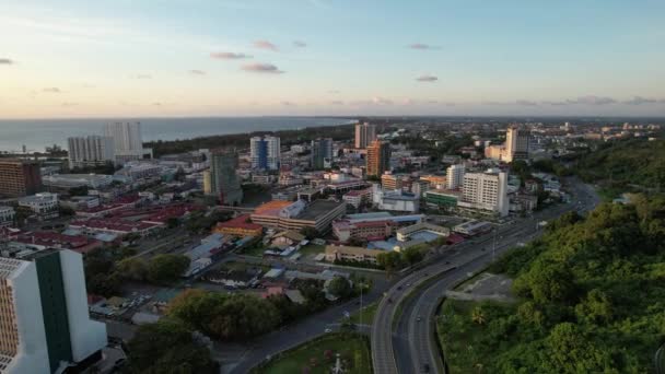 Bezienswaardigheden Toeristische Attracties Van Stad Miri Met Zijn Beroemde Stranden — Stockvideo