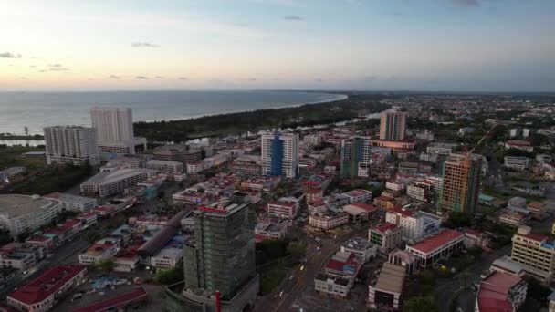 Landmark Tourist Attraction Areas Miri City Its Famous Beaches Rivers — Stockvideo