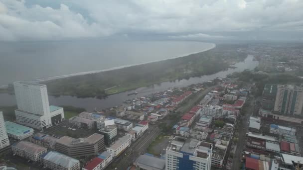 Landmark Tourist Attraction Areas Miri City Its Famous Beaches Rivers — стокове відео