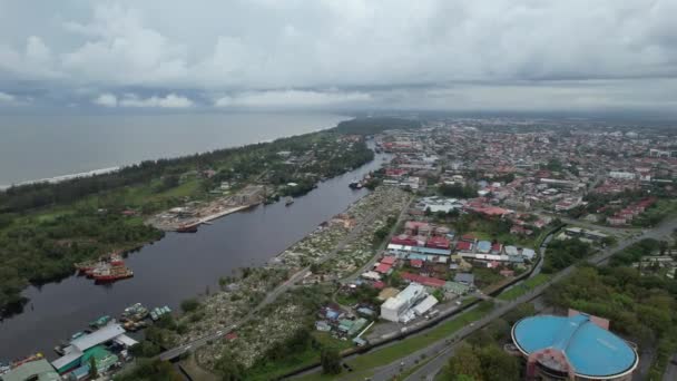 Landmark Tourist Attraction Areas Miri City Its Famous Beaches Rivers — Wideo stockowe
