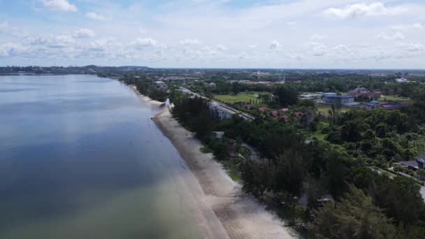 Zabytkowe Turystyczne Obszary Miasta Miri Słynnymi Plażami Rzekami Miastem Malowniczym — Wideo stockowe