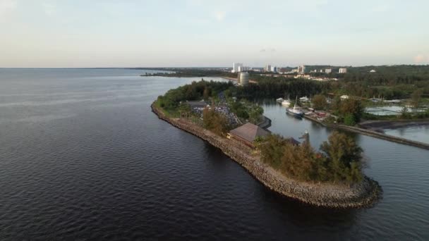 Zabytkowe Turystyczne Obszary Miasta Miri Słynnymi Plażami Rzekami Miastem Malowniczym — Wideo stockowe