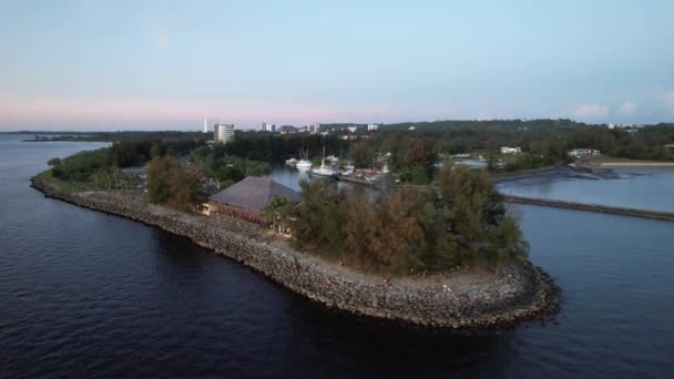 Landmark Tourist Attraction Areas Miri City Its Famous Beaches Rivers — стокове відео