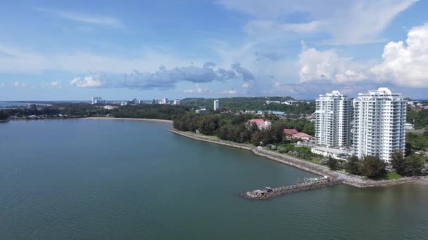 Landmark Tourist Attraction Areas Miri City Its Famous Beaches Rivers — Stockvideo