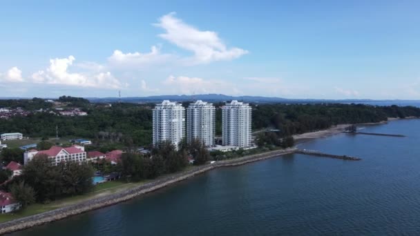 Bezienswaardigheden Toeristische Attracties Van Stad Miri Met Zijn Beroemde Stranden — Stockvideo