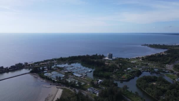 Landmark Tourist Attraction Areas Miri City Its Famous Beaches Rivers — Wideo stockowe