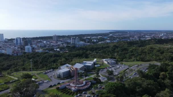 Landmark Tourist Attraction Areas Miri City Its Famous Beaches Rivers — ストック動画