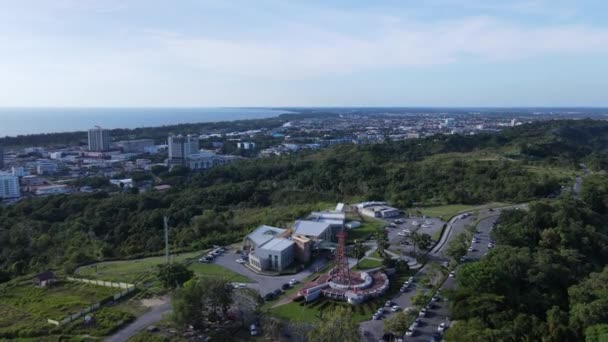 Landmark Tourist Attraction Areas Miri City Its Famous Beaches Rivers — Stockvideo