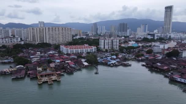 Georgetown Penang Malaysia Mai 2022 Die Clan Jetties Von Georgetown — Stockvideo