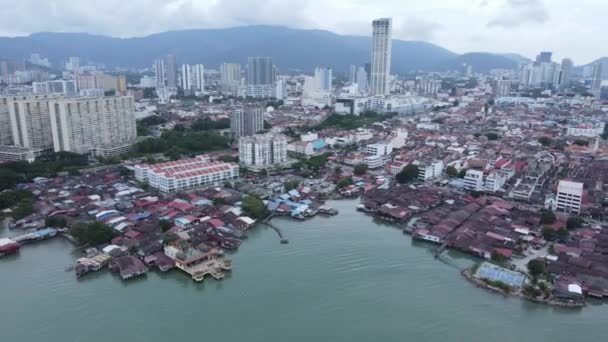 Georgetown Penang Malaysia Maio 2022 Clan Jetties Georgetown Penang Malaysia — Vídeo de Stock