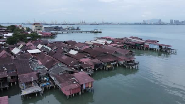 Georgetown Penang Malaysia Mai 2022 Die Clan Jetties Von Georgetown — Stockvideo