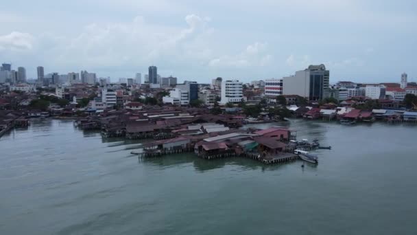 Georgetown Penang Malaysia Maio 2022 Clan Jetties Georgetown Penang Malaysia — Vídeo de Stock