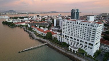 Georgetown, Penang Malezya - 14 Mayıs 2022 Ermeni Caddesi ve Georgetown 'un İnanılmaz Sahnesi