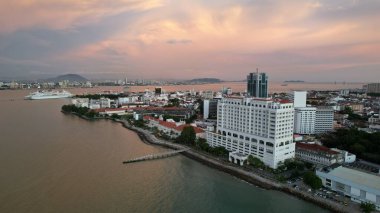 Georgetown, Penang Malezya - 14 Mayıs 2022 Ermeni Caddesi ve Georgetown 'un İnanılmaz Sahnesi