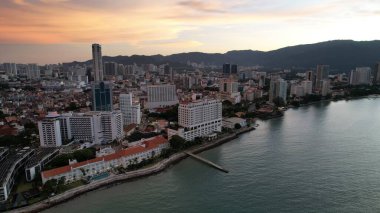 Georgetown, Penang Malezya - 14 Mayıs 2022 Ermeni Caddesi ve Georgetown 'un İnanılmaz Sahnesi