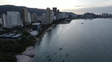 Georgetown, Penang Malezya - 14 Mayıs 2022 Ermeni Caddesi ve Georgetown 'un İnanılmaz Sahnesi