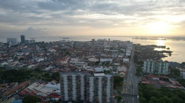 Georgetown, Penang Malezya - 14 Mayıs 2022 Ermeni Caddesi ve Georgetown 'un İnanılmaz Sahnesi