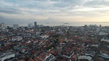 Georgetown, Penang Malezya - 14 Mayıs 2022 Ermeni Caddesi ve Georgetown 'un İnanılmaz Sahnesi