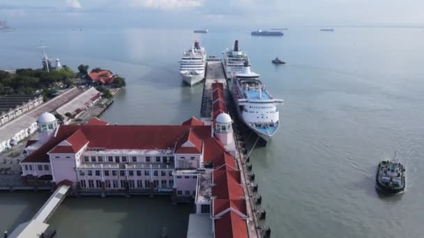 Georgetown Penang Malajsie Května 2022 Plavební Terminál Swettenham Cruise Některými — Stock video